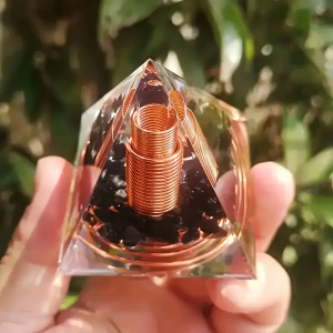 Spiral Copper and Orgonite Pyramid